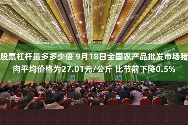 股票杠杆最多多少倍 9月18日全国农产品批发市场猪肉平均价格为27.01元/公斤 比节前下降0.5%