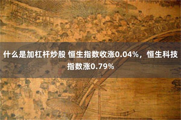 什么是加杠杆炒股 恒生指数收涨0.04%，恒生科技指数涨0.79%