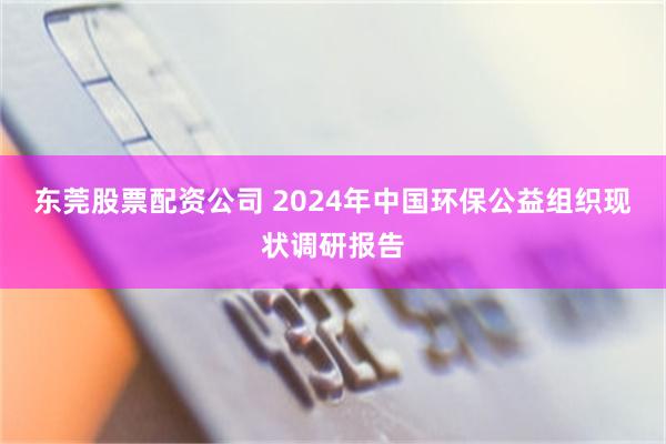 东莞股票配资公司 2024年中国环保公益组织现状调研报告